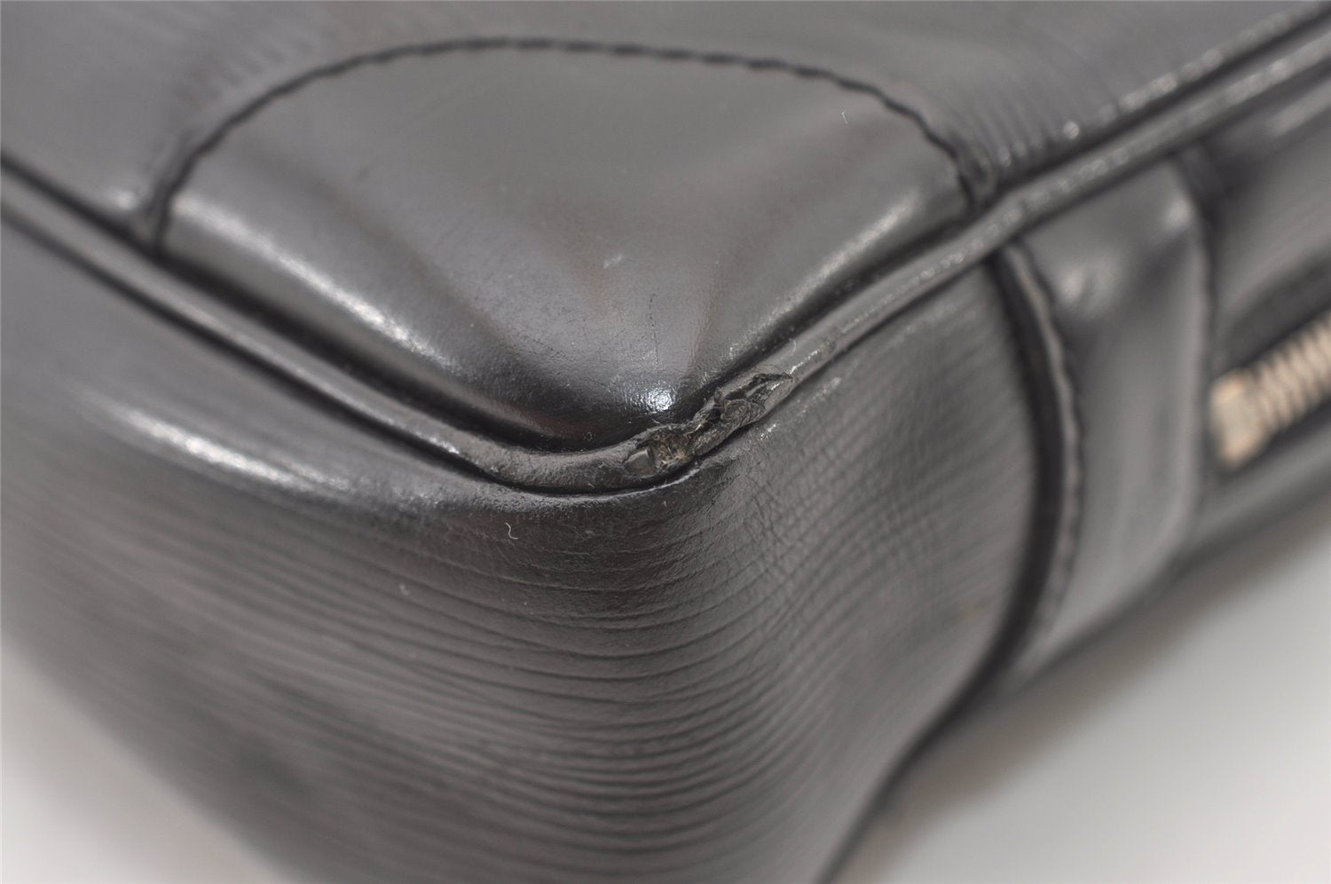 Authentic Louis Vuitton Epi Porte Documents Voyage Briefcase M59162 Black 2311J