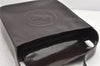 Authentic GUCCI Vintage Shoulder Hand Bag Purse Enamel Brown 2311K