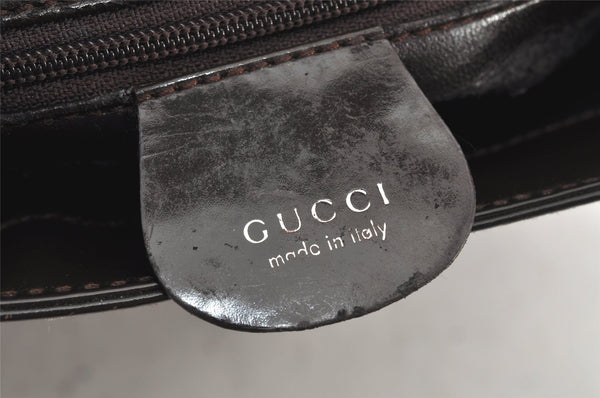 Authentic GUCCI Vintage Shoulder Hand Bag Purse Enamel Brown 2311K