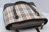 Authentic BURBERRY Nova Vintage Check Canvas Leather Hand Bag Purse Beige 2312J