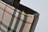 Authentic BURBERRY Nova Vintage Check Canvas Leather Hand Bag Purse Beige 2312J