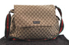 Authentic GUCCI Web Sherry Line Shoulder Bag GG Canvas Leather Brown 2312K