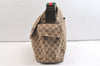 Authentic GUCCI Web Sherry Line Shoulder Bag GG Canvas Leather Brown 2312K