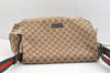 Authentic GUCCI Web Sherry Line Shoulder Bag GG Canvas Leather Brown 2312K