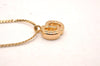 Authentic Christian Dior Gold Tone Chain Rhinestone Pendant Necklace CD 2313J