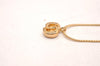 Authentic Christian Dior Gold Tone Chain Rhinestone Pendant Necklace CD 2313J