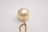 Authentic Christian Dior Imitation Pearl Gold Tone Chain Necklace Box 2314J