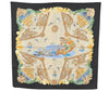 Authentic HERMES Carre 90 Scarf "BALADE OCEANE" Silk Black 2316J