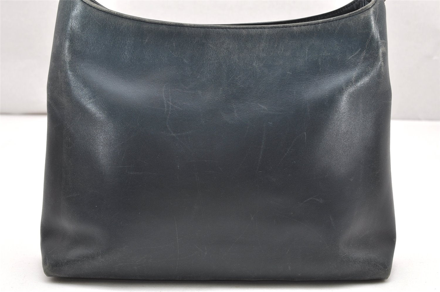 Authentic Salvatore Ferragamo Vara Shoulder Hand Bag Purse Leather Navy SF 2316K