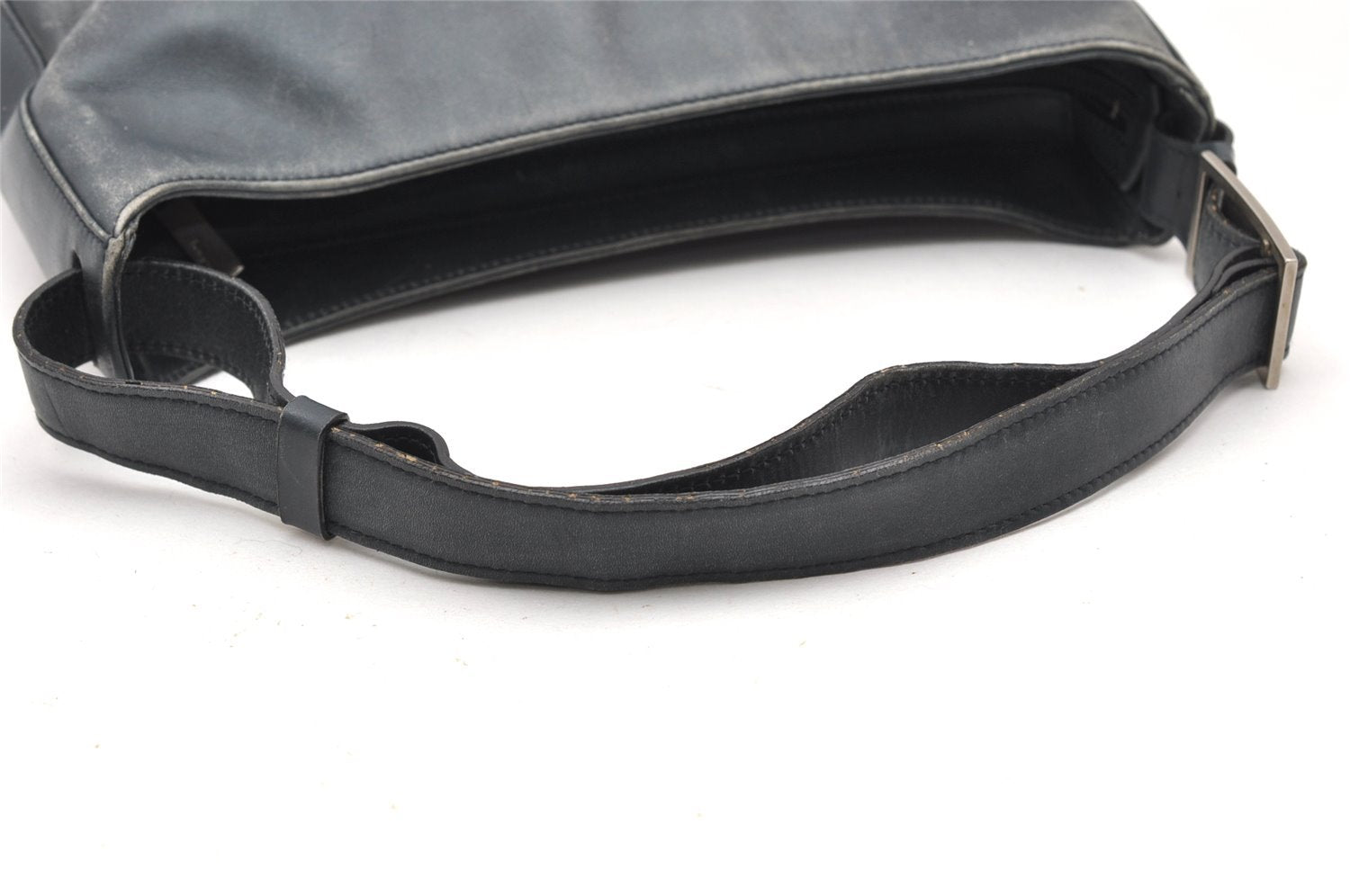 Authentic Salvatore Ferragamo Vara Shoulder Hand Bag Purse Leather Navy SF 2316K