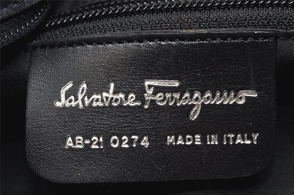 Authentic Salvatore Ferragamo Vara Shoulder Hand Bag Purse Leather Navy SF 2316K