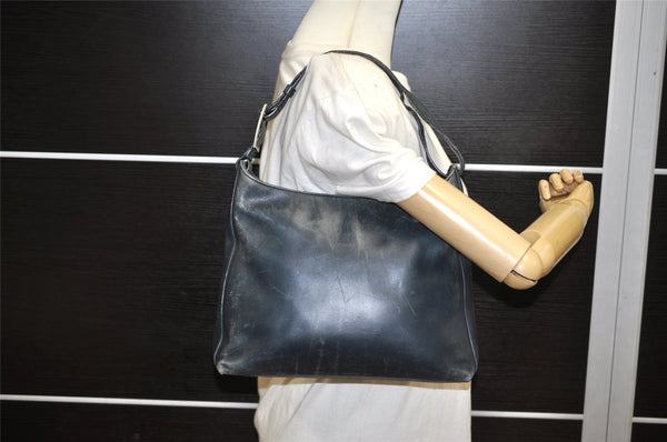 Authentic Salvatore Ferragamo Vara Shoulder Hand Bag Purse Leather Navy SF 2316K