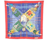 Authentic HERMES Carre 90 Scarf "LE CARNAVAL DE VENISE" Silk Blue Red 2317J