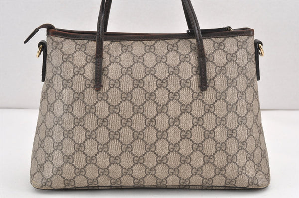 Authentic GUCCI Vintage 2Way Shoulder Tote Bag GG PVC Leather 353440 Brown 2319K