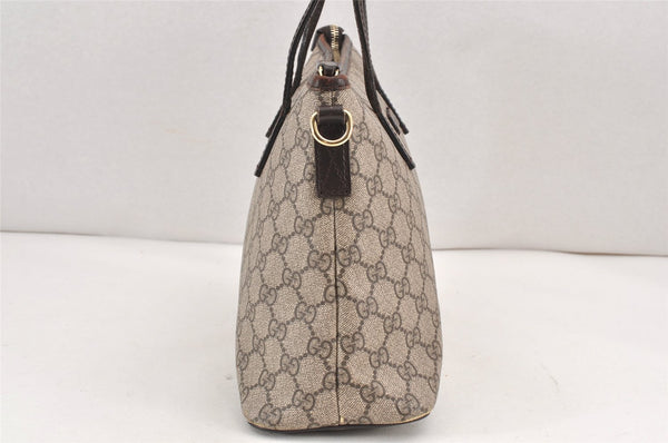 Authentic GUCCI Vintage 2Way Shoulder Tote Bag GG PVC Leather 353440 Brown 2319K