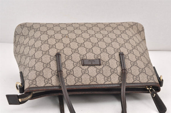 Authentic GUCCI Vintage 2Way Shoulder Tote Bag GG PVC Leather 353440 Brown 2319K