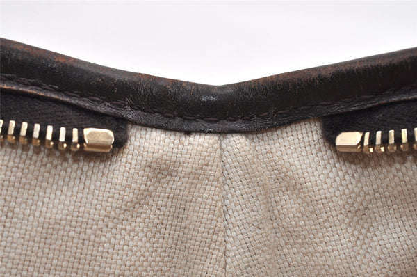 Authentic GUCCI Vintage 2Way Shoulder Tote Bag GG PVC Leather 353440 Brown 2319K