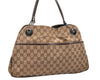 Authentic GUCCI Eclipse Shoulder Tote Bag GG Canvas Leather 121023 Brown 2321K