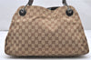 Authentic GUCCI Eclipse Shoulder Tote Bag GG Canvas Leather 121023 Brown 2321K