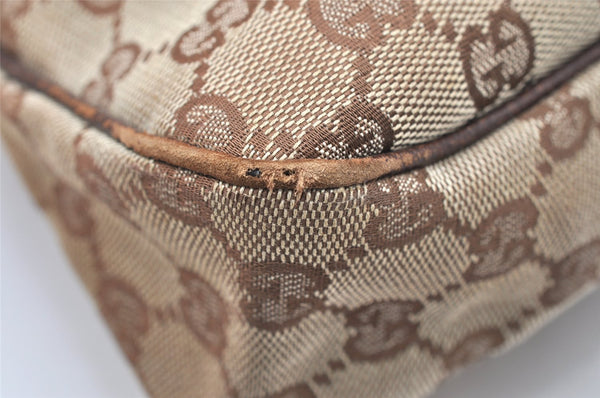 Authentic GUCCI Eclipse Shoulder Tote Bag GG Canvas Leather 121023 Brown 2321K
