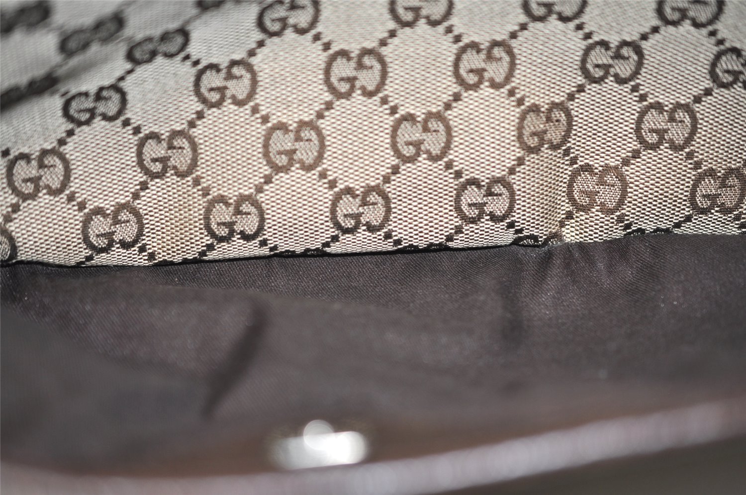 Authentic GUCCI Eclipse Shoulder Tote Bag GG Canvas Leather 121023 Brown 2321K