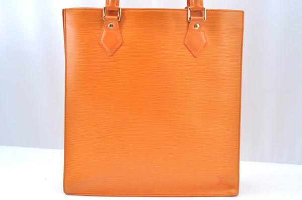 Authentic Louis Vuitton Epi Leather Sac Plat PM Hand Bag Orange M5274H LV 2323J