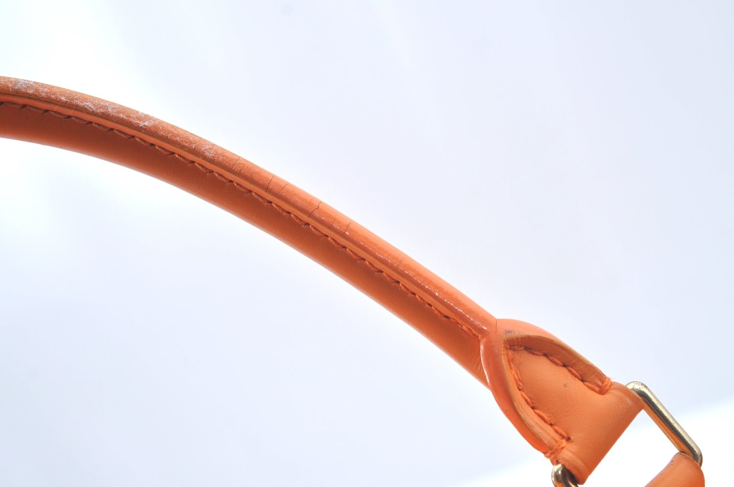 Authentic Louis Vuitton Epi Leather Sac Plat PM Hand Bag Orange M5274H LV 2323J