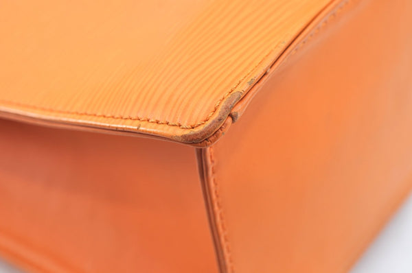 Authentic Louis Vuitton Epi Leather Sac Plat PM Hand Bag Orange M5274H LV 2323J