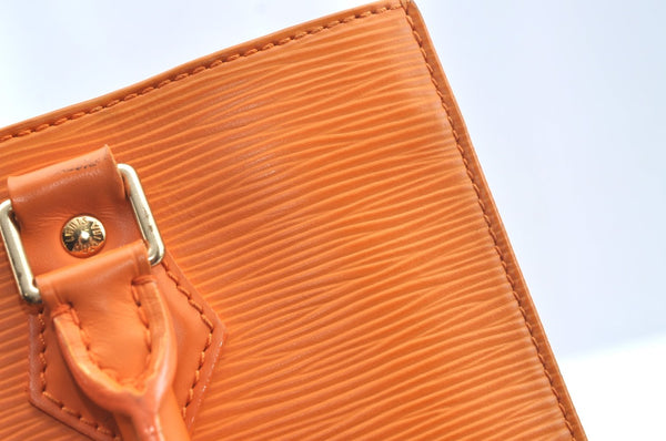 Authentic Louis Vuitton Epi Leather Sac Plat PM Hand Bag Orange M5274H LV 2323J