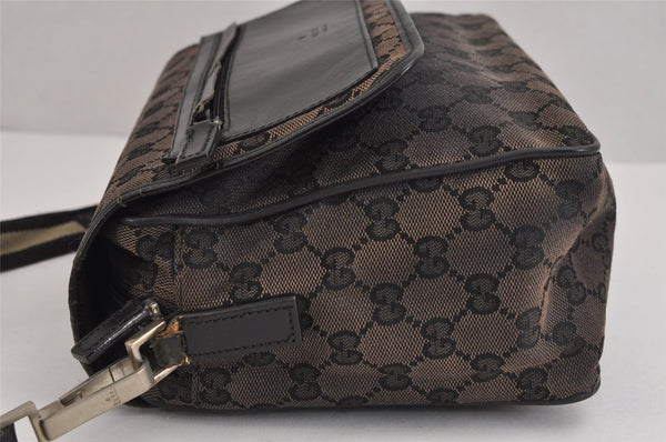 Authentic GUCCI Sherry Line Shoulder Bag GG Canvas Leather 0190375 Black 2325J