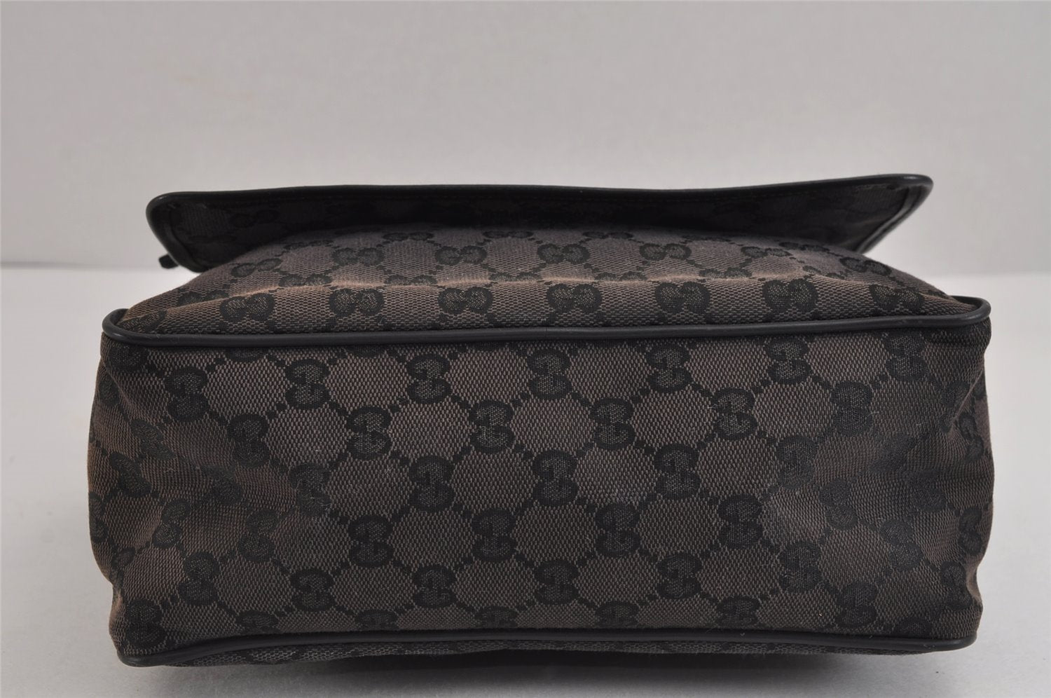 Authentic GUCCI Sherry Line Shoulder Bag GG Canvas Leather 0190375 Black 2325J