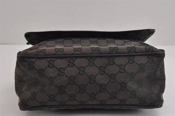 Authentic GUCCI Sherry Line Shoulder Bag GG Canvas Leather 0190375 Black 2325J