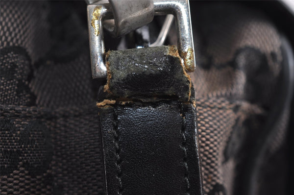 Authentic GUCCI Sherry Line Shoulder Bag GG Canvas Leather 0190375 Black 2325J