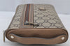 Authentic GUCCI GG Plus Clutch Hand Bag Purse GG PVC Leather Brown Junk 2326J
