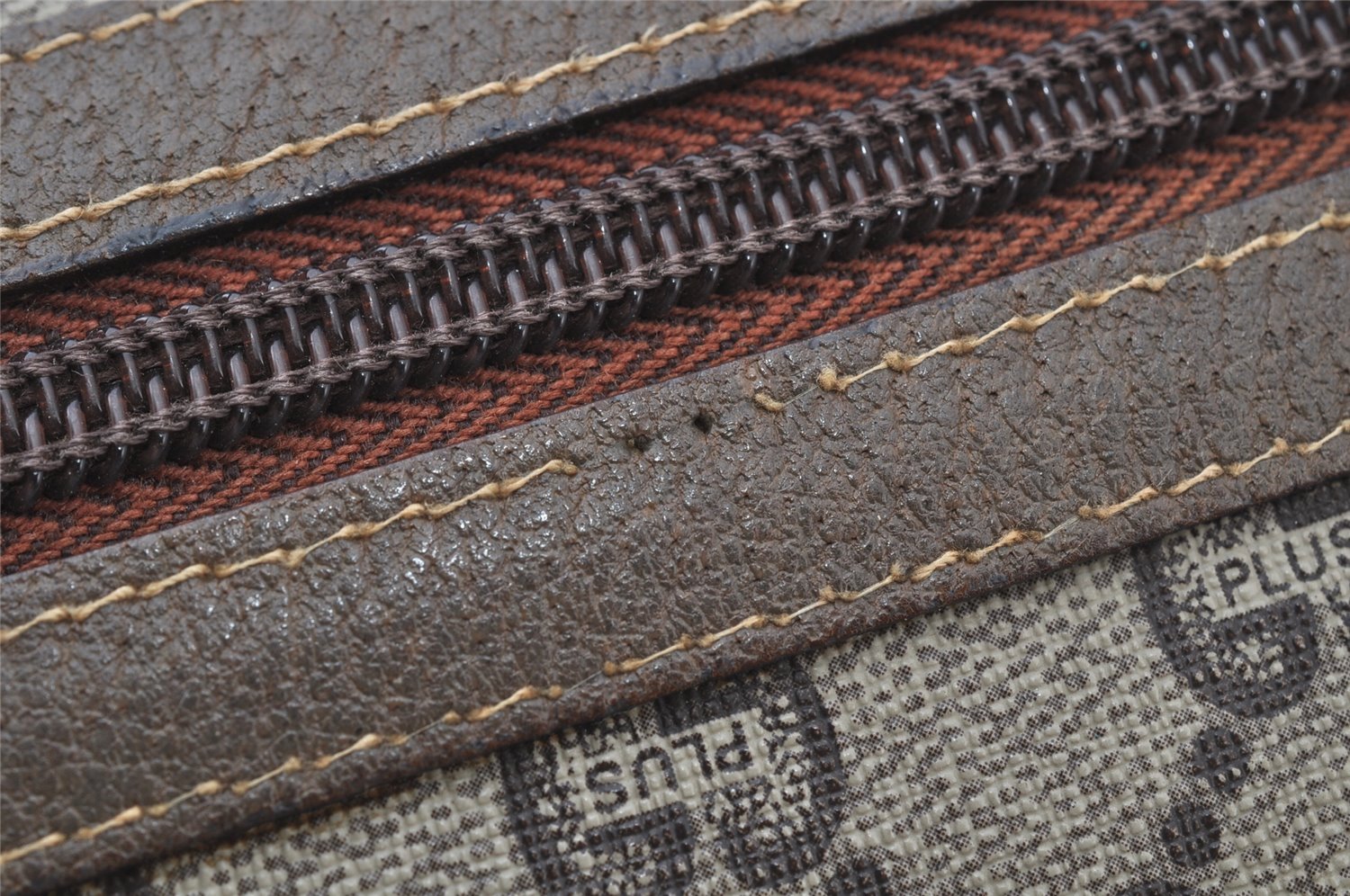 Authentic GUCCI GG Plus Clutch Hand Bag Purse GG PVC Leather Brown Junk 2326J