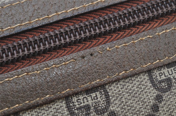 Authentic GUCCI GG Plus Clutch Hand Bag Purse GG PVC Leather Brown Junk 2326J