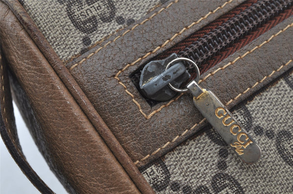 Authentic GUCCI GG Plus Clutch Hand Bag Purse GG PVC Leather Brown Junk 2326J