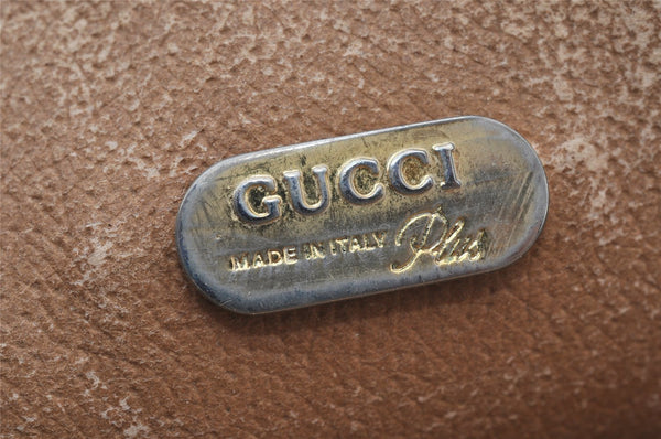 Authentic GUCCI GG Plus Clutch Hand Bag Purse GG PVC Leather Brown Junk 2326J