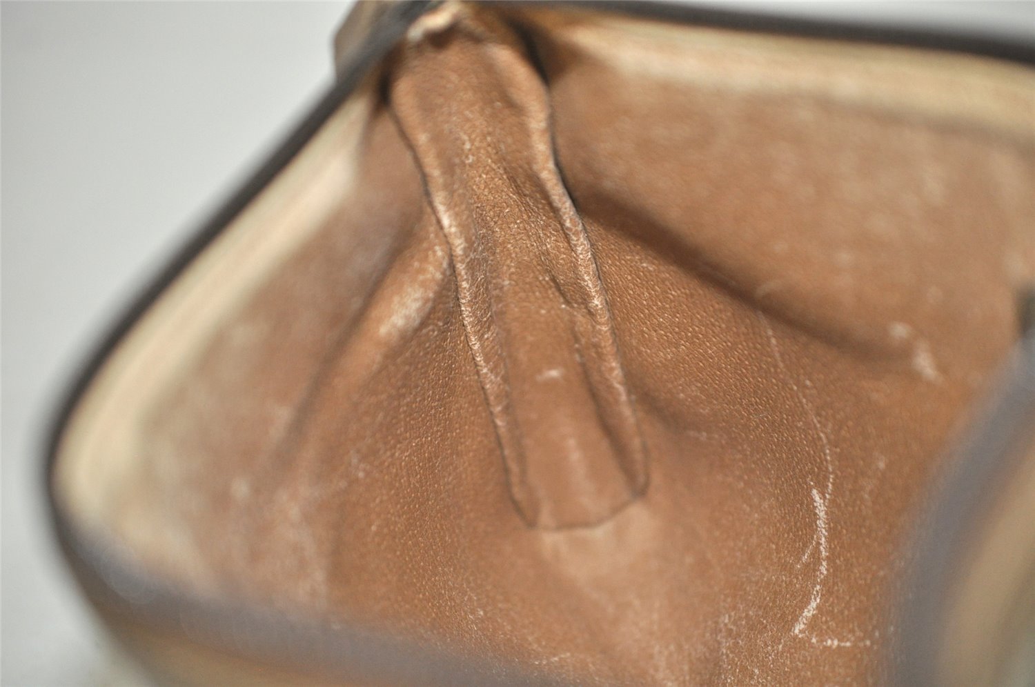 Authentic GUCCI GG Plus Clutch Hand Bag Purse GG PVC Leather Brown Junk 2326J