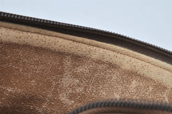 Authentic GUCCI GG Plus Clutch Hand Bag Purse GG PVC Leather Brown Junk 2326J