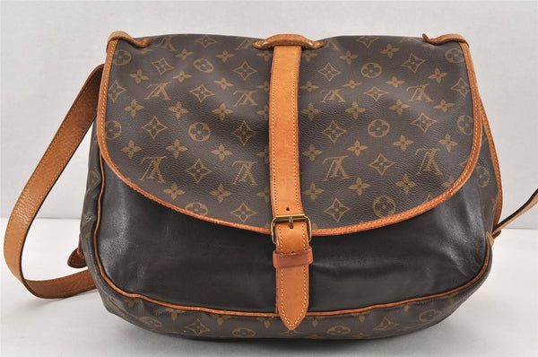 Authentic Louis Vuitton Monogram Saumur 35 Shoulder Cross Bag M42254 LV 2326K