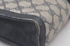 Authentic GUCCI Sherry Line Clutch Hand Bag Purse GG PVC Leather Navy Blue 2329J