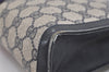 Authentic GUCCI Sherry Line Clutch Hand Bag Purse GG PVC Leather Navy Blue 2329J