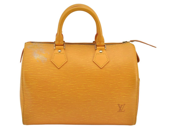 Authentic Louis Vuitton Epi Speedy 25 Hand Boston Bag Yellow M43019 LV 2329K