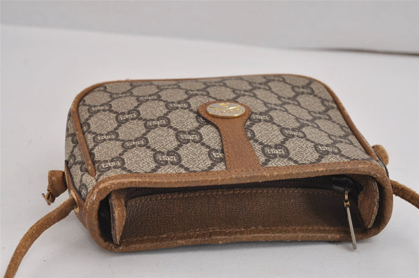 Authentic GUCCI GG Plus Shoulder Bag Purse GG PVC Leather Brown Junk 2330J