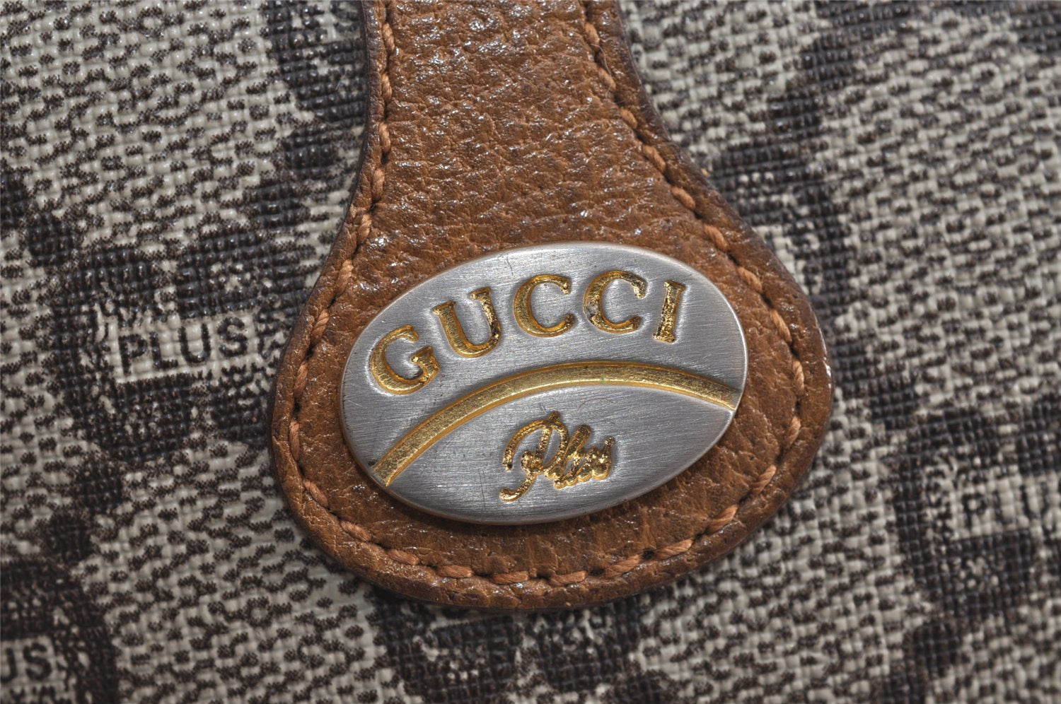 Authentic GUCCI GG Plus Shoulder Bag Purse GG PVC Leather Brown Junk 2330J