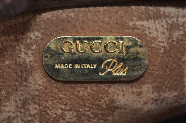 Authentic GUCCI GG Plus Shoulder Bag Purse GG PVC Leather Brown Junk 2330J