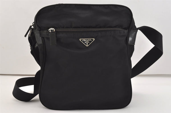 Authentic PRADA Vintage Nylon Tessuto Leather Shoulder Cross Bag Black 2331J