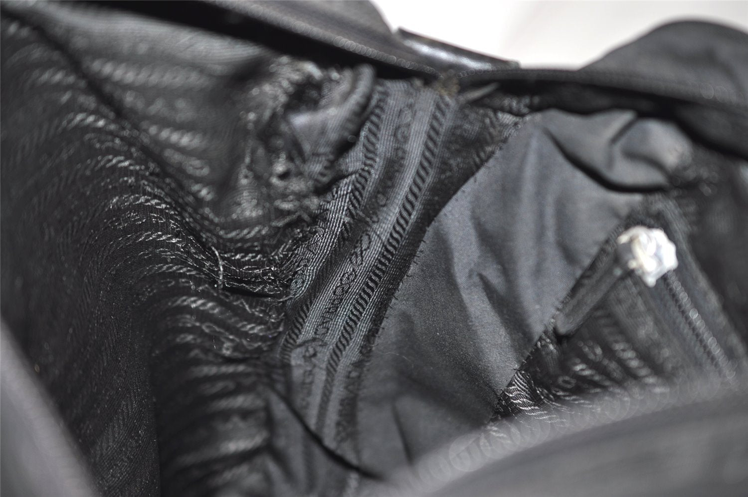 Authentic PRADA Vintage Nylon Tessuto Leather Shoulder Cross Bag Black 2331J