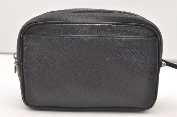 Authentic Louis Vuitton Taiga Kaluga Clutch Bag Black M30812 LV 2333J